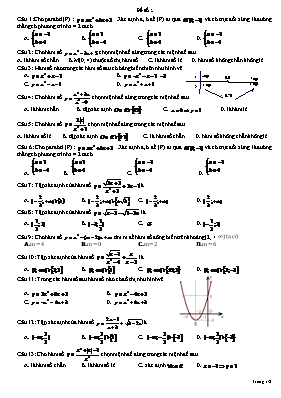 Trắc nghiệm môn Đại số khối 10 - Chương 2